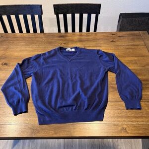 Men's Blue V-Neck Sweater